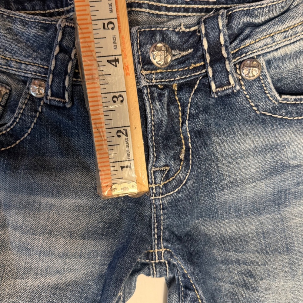 Miss Me Y2K Womens Bootcut Jeans Size 26 Medium Wash Blingy Low Rise Embellished - Picture 5 of 12